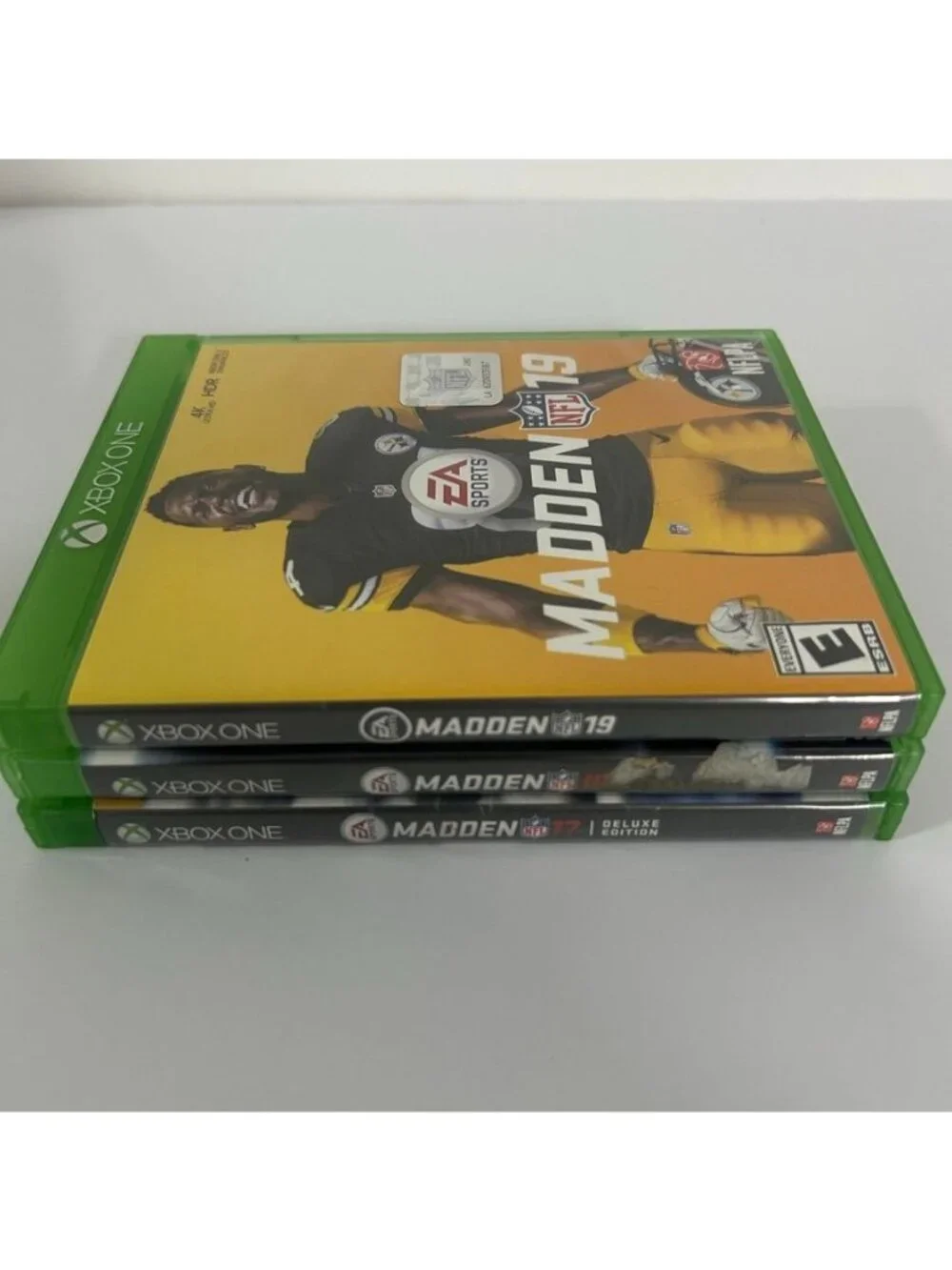 Xbox One Madden Lot of 3 NFL 19 + 18 + 17 Deluxe Edition Video Game Complete